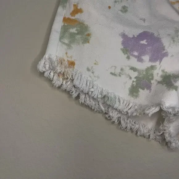 Wild Fable White Tie-Dye Fringe Highest Rise Shorts - Size 2 - Picture 3 of 7